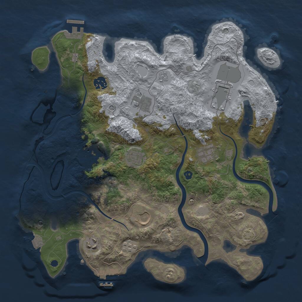 Rust Map: Procedural Map, Size: 3500, Seed: 44998811, 15 Monuments
