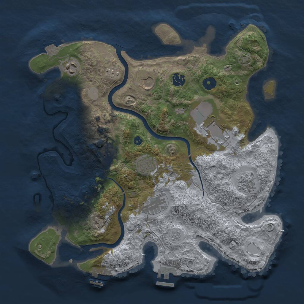 Rust Map: Procedural Map, Size: 3500, Seed: 75196898, 15 Monuments