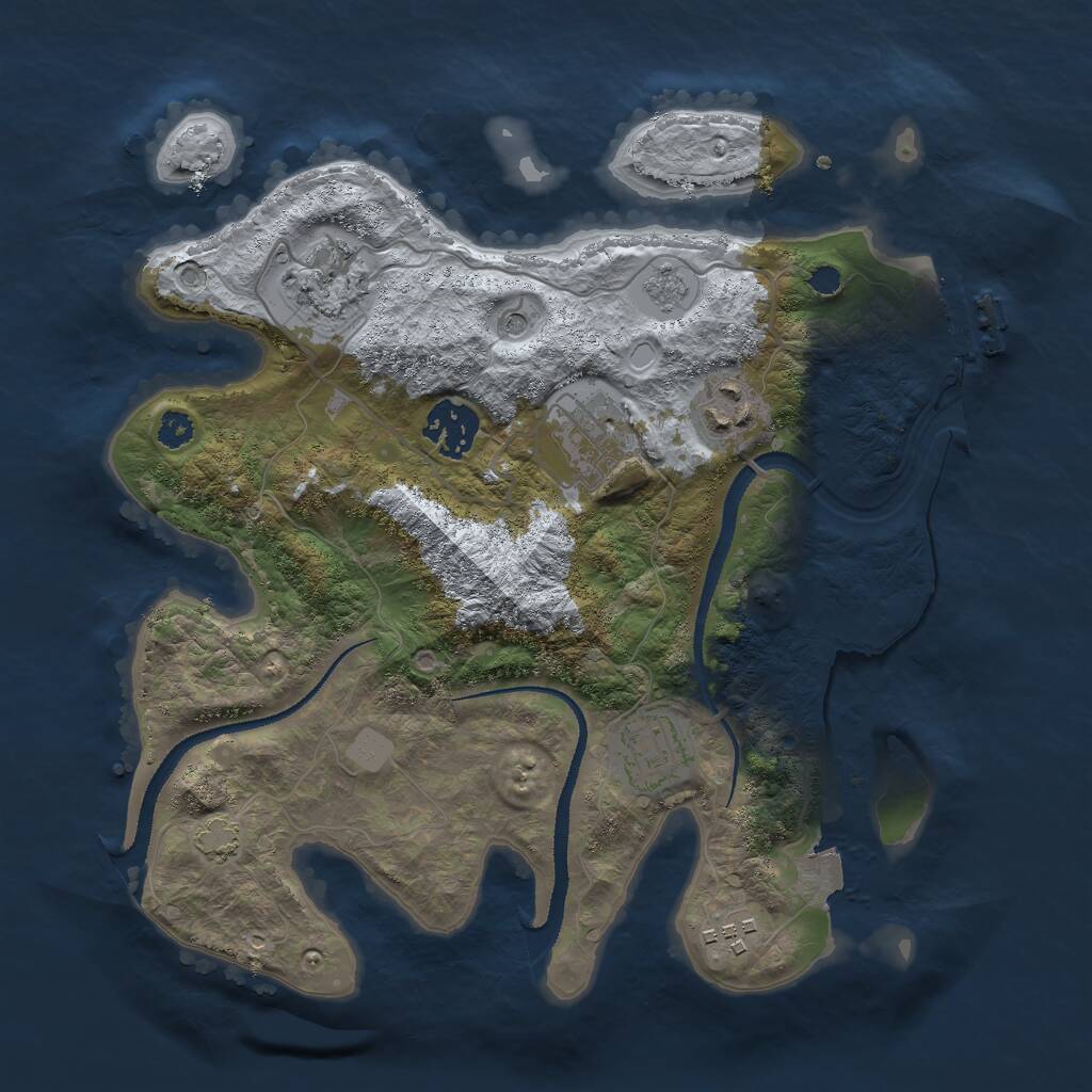 Rust Map: Procedural Map, Size: 3000, Seed: 1304872, 11 Monuments