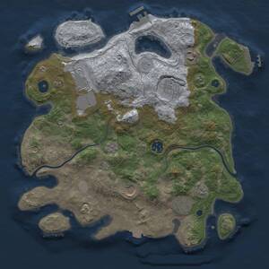 Thumbnail Rust Map: Procedural Map, Size: 3500, Seed: 1757767346, 12 Monuments