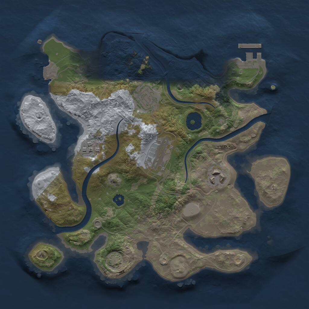 Rust Map: Procedural Map, Size: 2700, Seed: 1234567, 7 Monuments