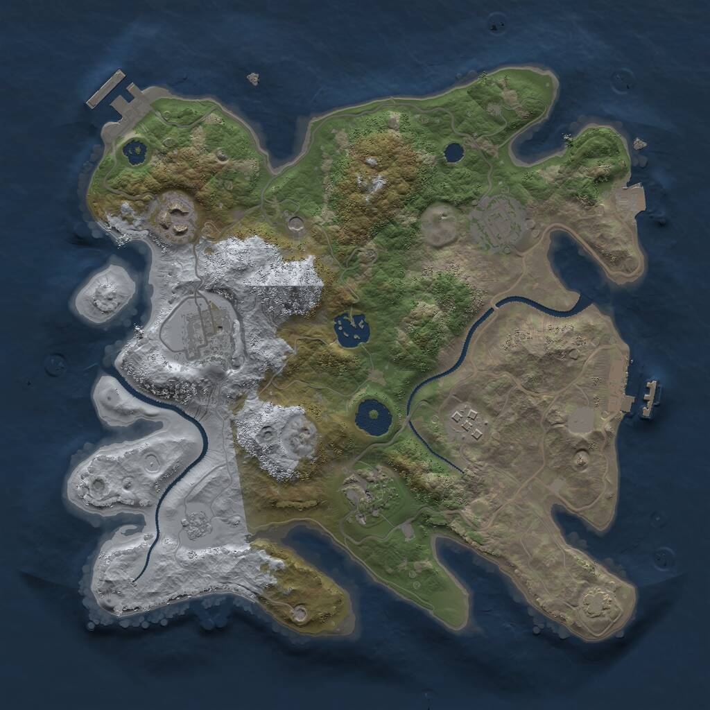 Rust Map: Procedural Map, Size: 3000, Seed: 115878167, 12 Monuments