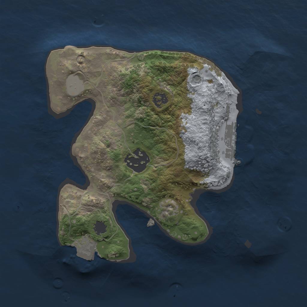 Rust Map: Procedural Map, Size: 2000, Seed: 97126, 5 Monuments