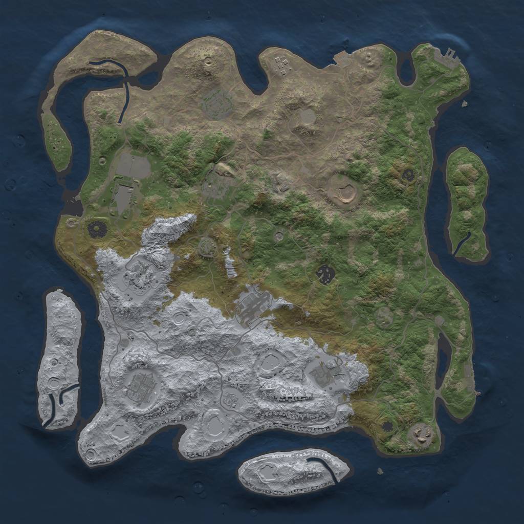 Rust Map: Procedural Map, Size: 4200, Seed: 118969774, 19 Monuments