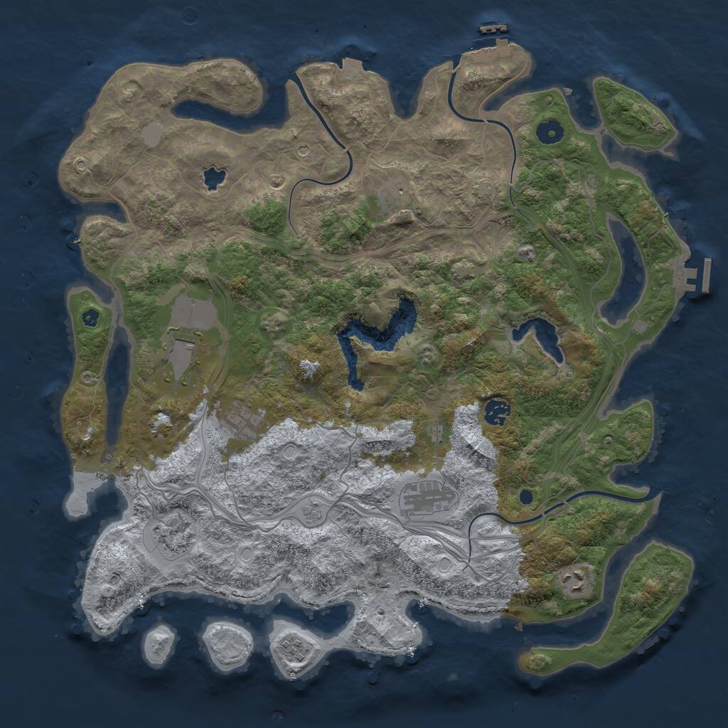 Rust Map: Procedural Map, Size: 4250, Seed: 1560042817, 14 Monuments