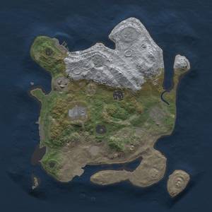 Thumbnail Rust Map: Procedural Map, Size: 3000, Seed: 1743509, 13 Monuments