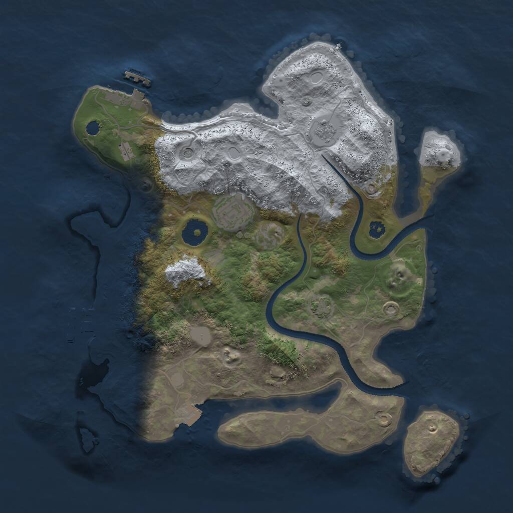 Rust Map: Procedural Map, Size: 3000, Seed: 1743509, 7 Monuments