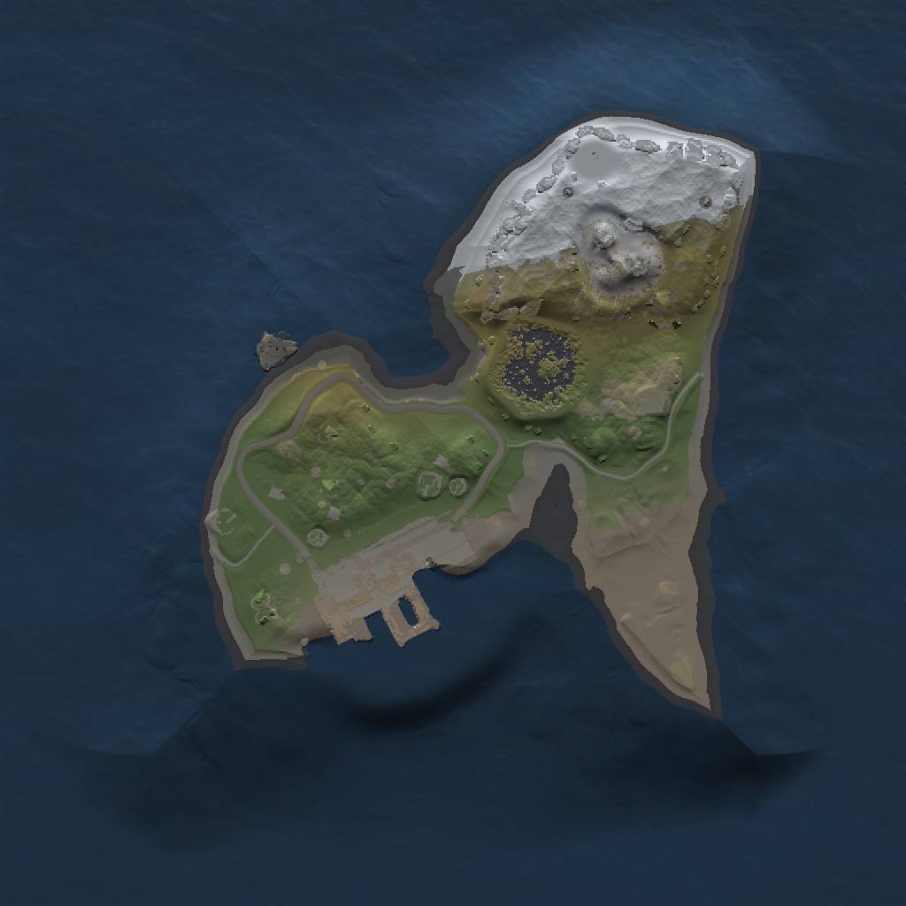 Rust Map: Procedural Map, Size: 1218, Seed: 1, 4 Monuments