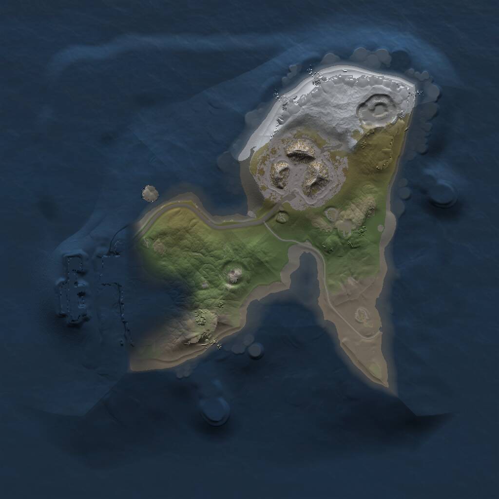 Rust Map: Procedural Map, Size: 1218, Seed: 1, 3 Monuments