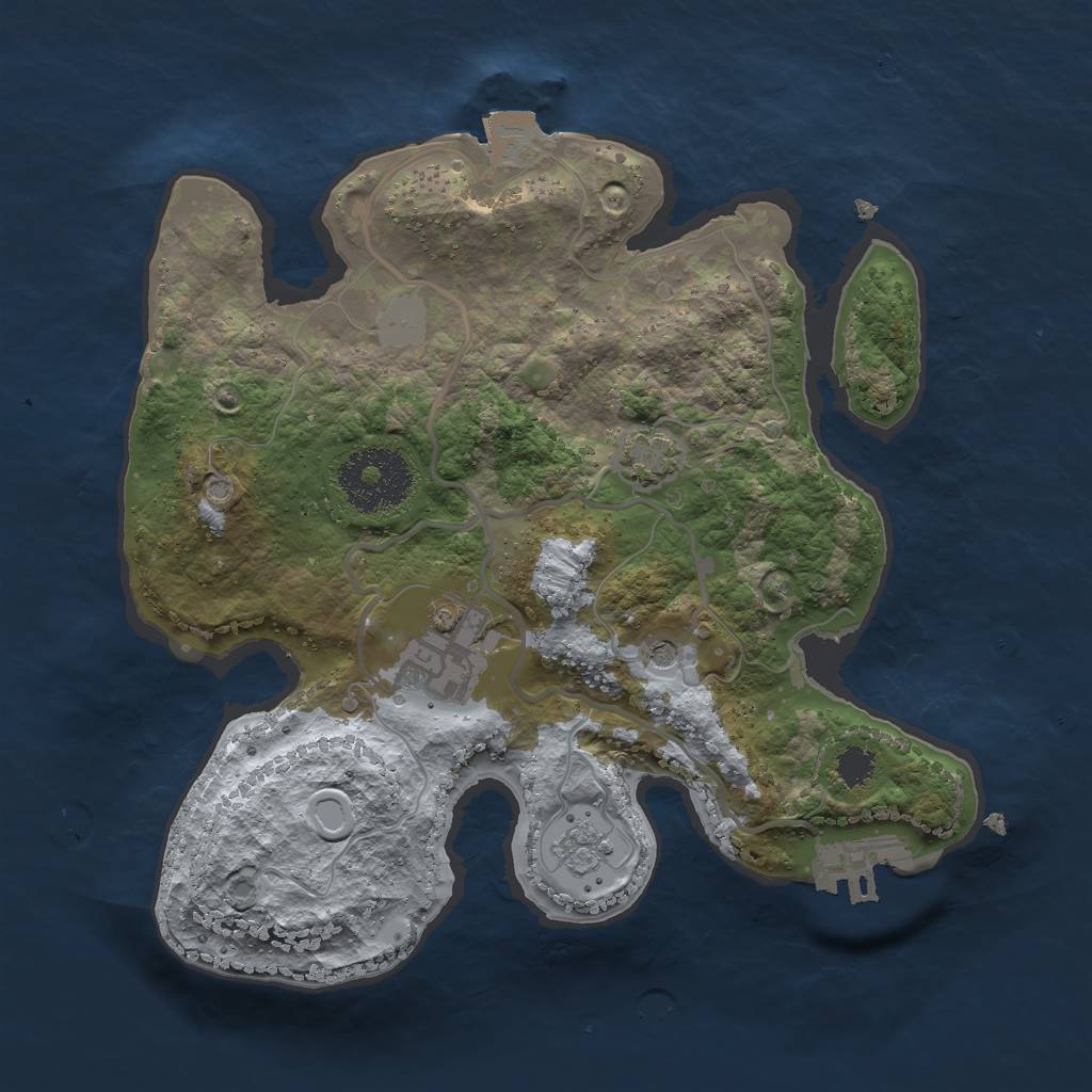 Rust Map: Procedural Map, Size: 2400, Seed: 214756478, 8 Monuments