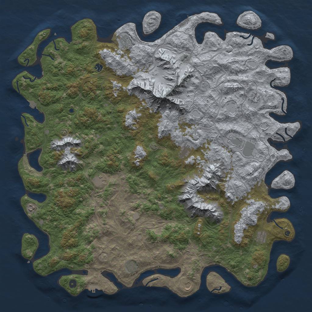 Rust Map: Procedural Map, Size: 6000, Seed: 3807692, 19 Monuments
