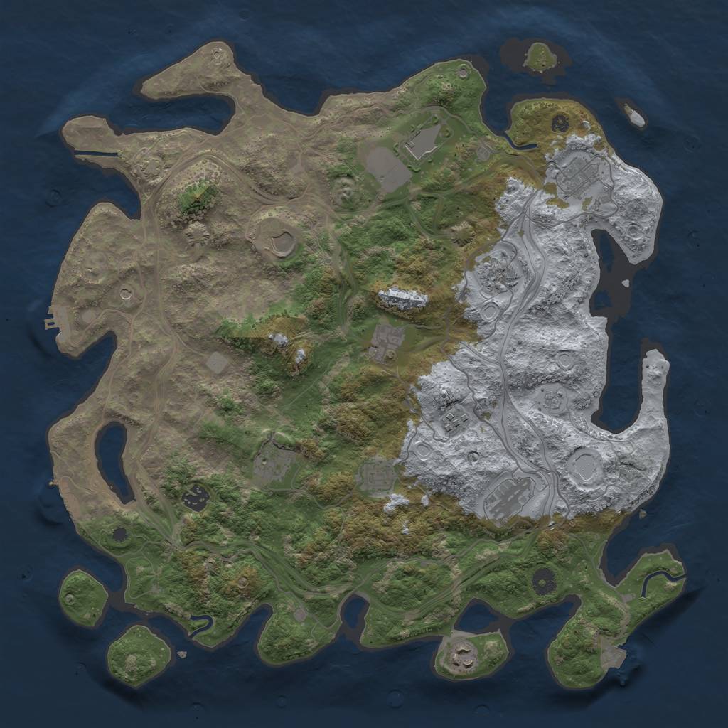 Rust Map: Procedural Map, Size: 4250, Seed: 781658590, 19 Monuments