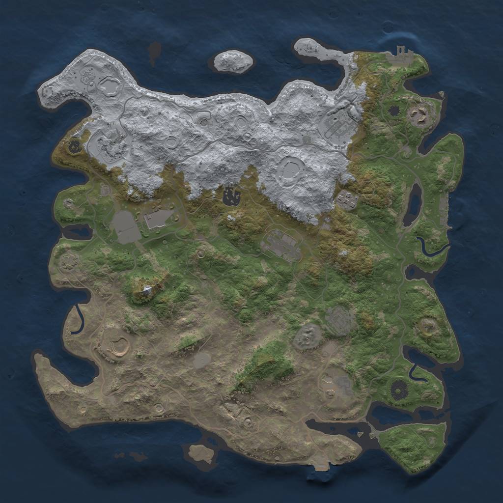 Rust Map: Procedural Map, Size: 4000, Seed: 504, 18 Monuments