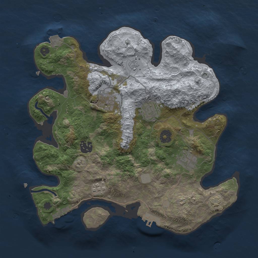 Rust Map: Procedural Map, Size: 2974, Seed: 13825, 12 Monuments