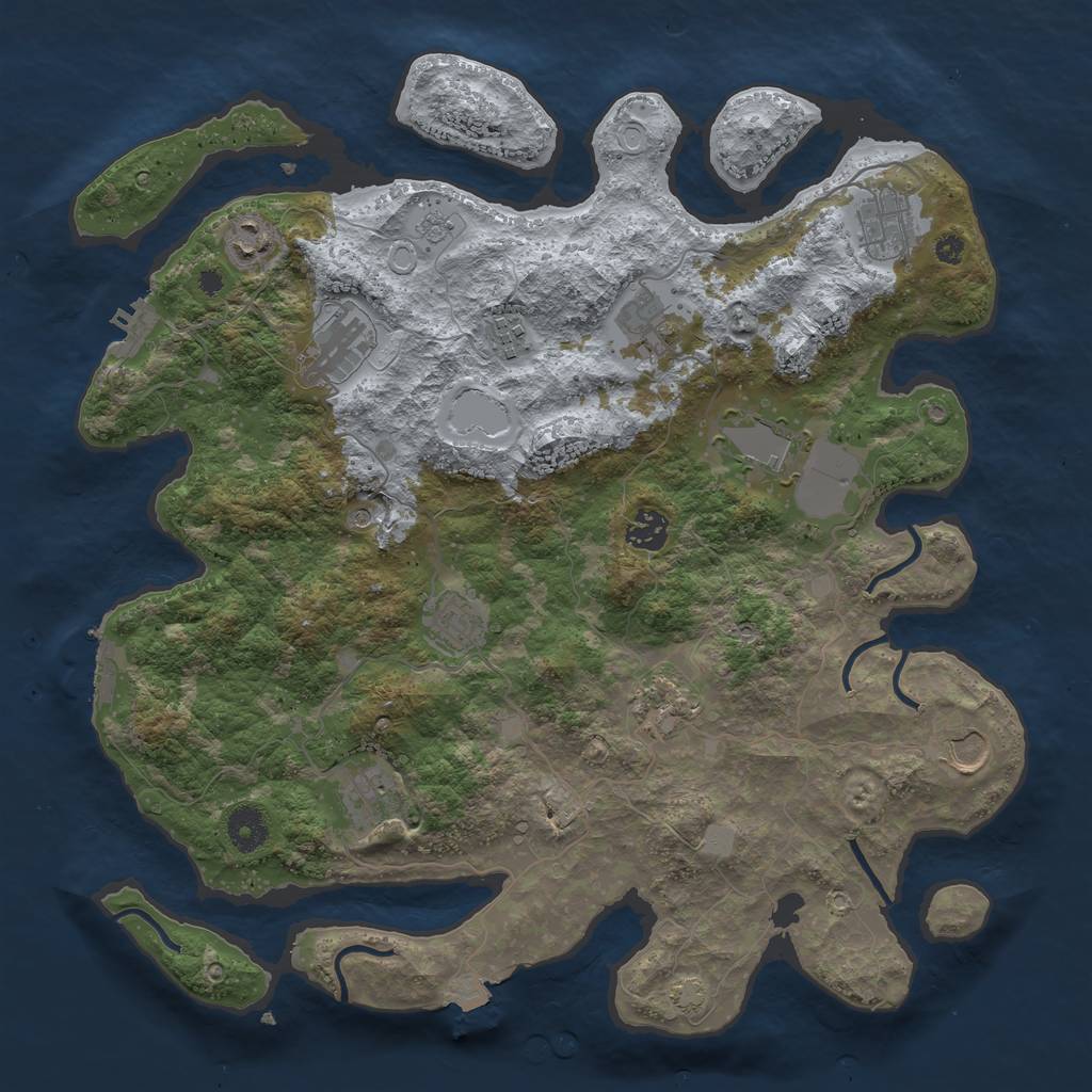 Rust Map: Procedural Map, Size: 3850, Seed: 321234, 19 Monuments