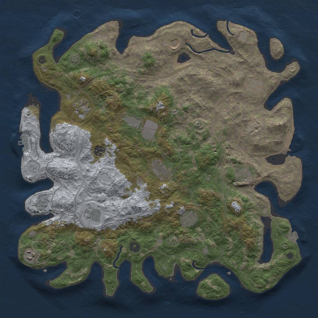 Rust Map: Procedural Map, Size: 4400, Seed: 47495212, 19 Monuments