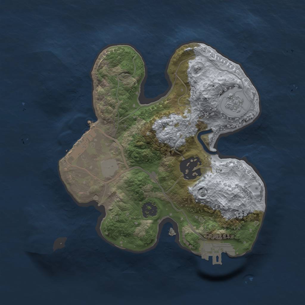 Rust Map: Procedural Map, Size: 2000, Seed: 2123861466, 7 Monuments