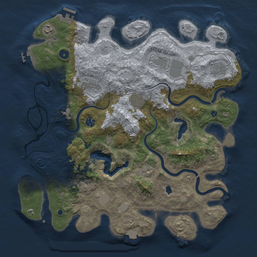 Rust Map: Procedural Map, Size: 4000, Seed: 1627716344, 14 Monuments