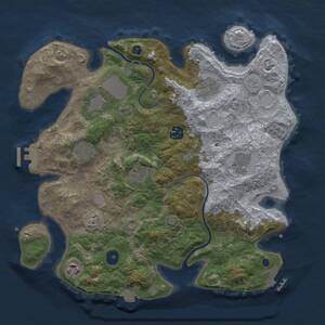 Thumbnail Rust Map: Procedural Map, Size: 3500, Seed: 1202534666, 14 Monuments