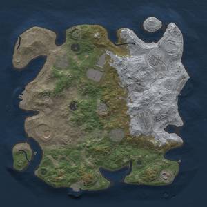 Thumbnail Rust Map: Procedural Map, Size: 3500, Seed: 1202534666, 17 Monuments