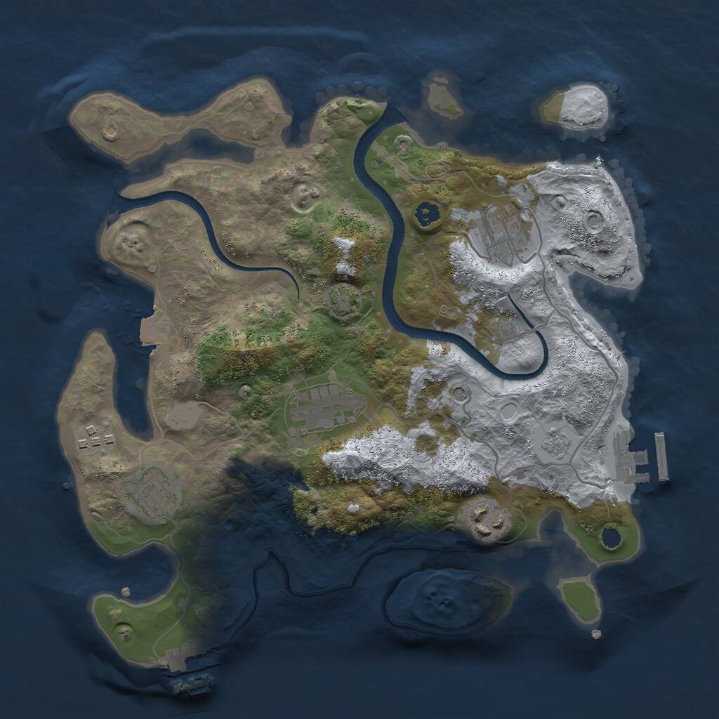 Rust Map: Procedural Map, Size: 3000, Seed: 79534666, 11 Monuments