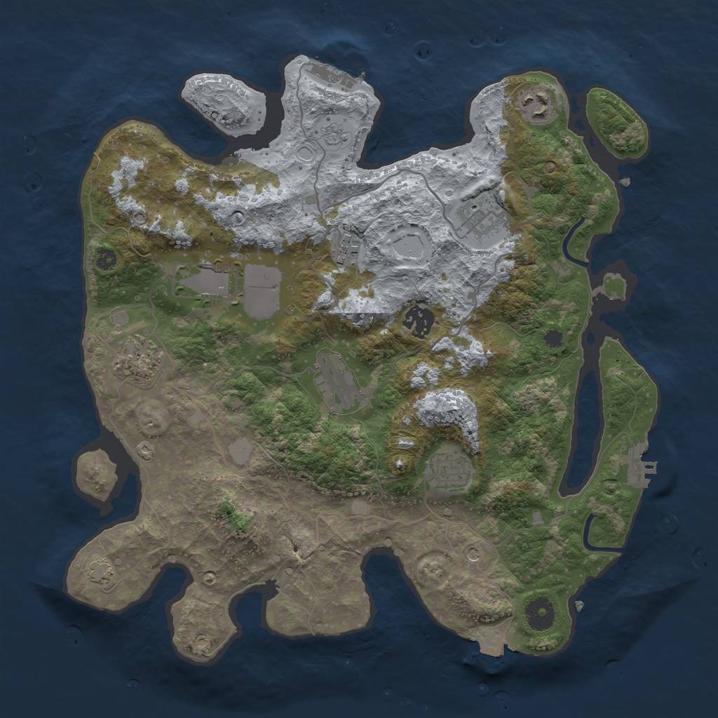 Rust Map: Procedural Map, Size: 3500, Seed: 16444000, 16 Monuments