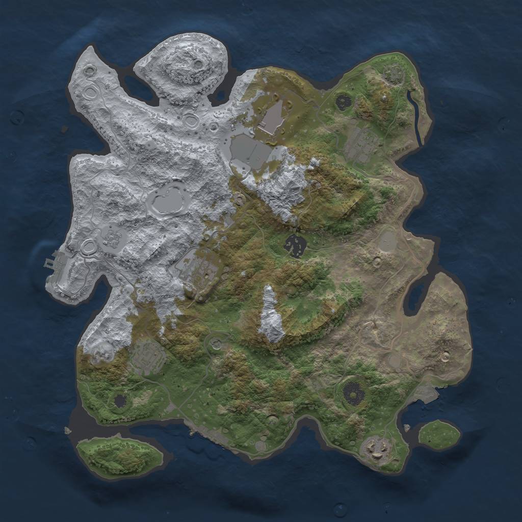 Rust Map: Procedural Map, Size: 3500, Seed: 789534546, 14 Monuments