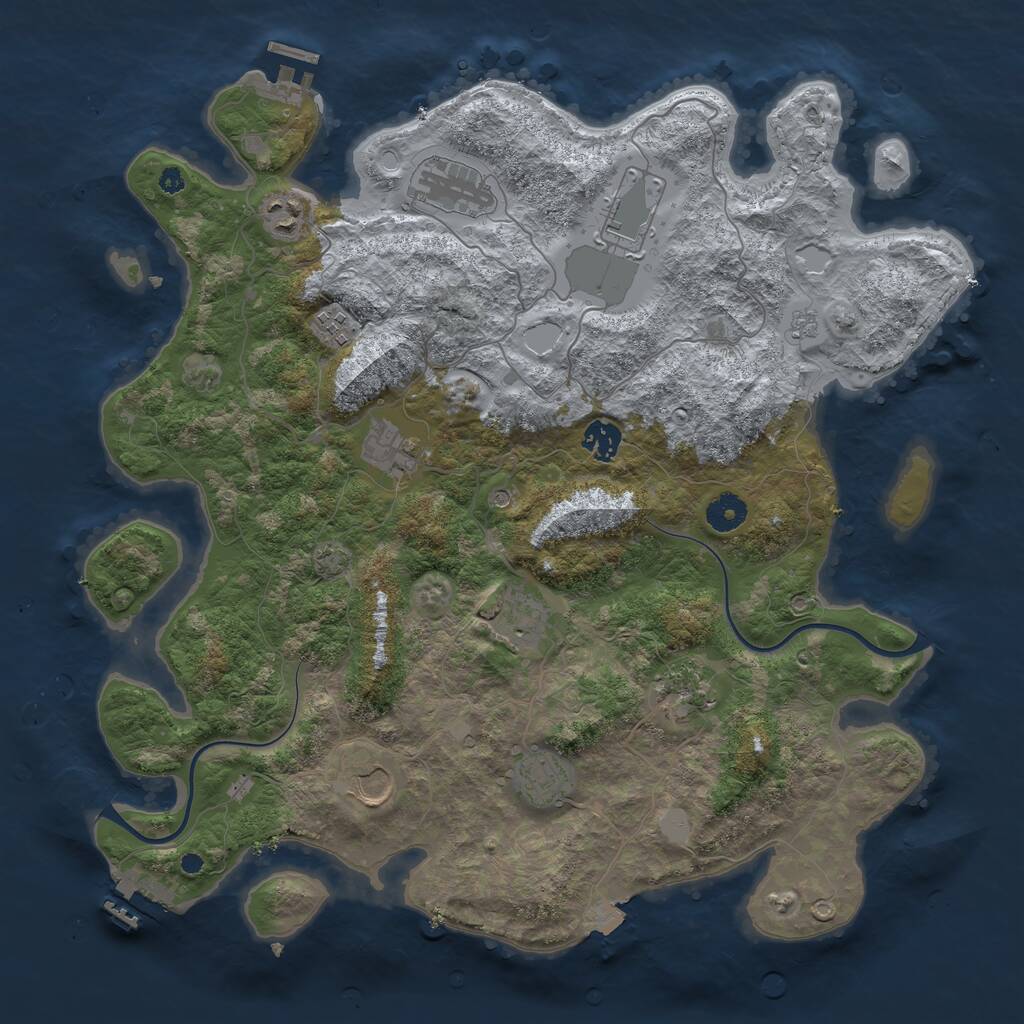 Rust Map: Procedural Map, Size: 3973, Seed: 13825, 16 Monuments