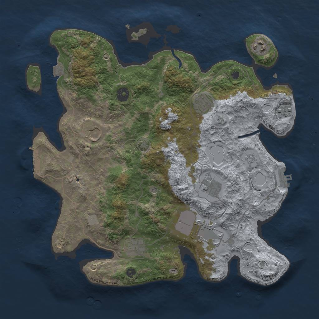 Rust Map: Procedural Map, Size: 3500, Seed: 795925472, 15 Monuments