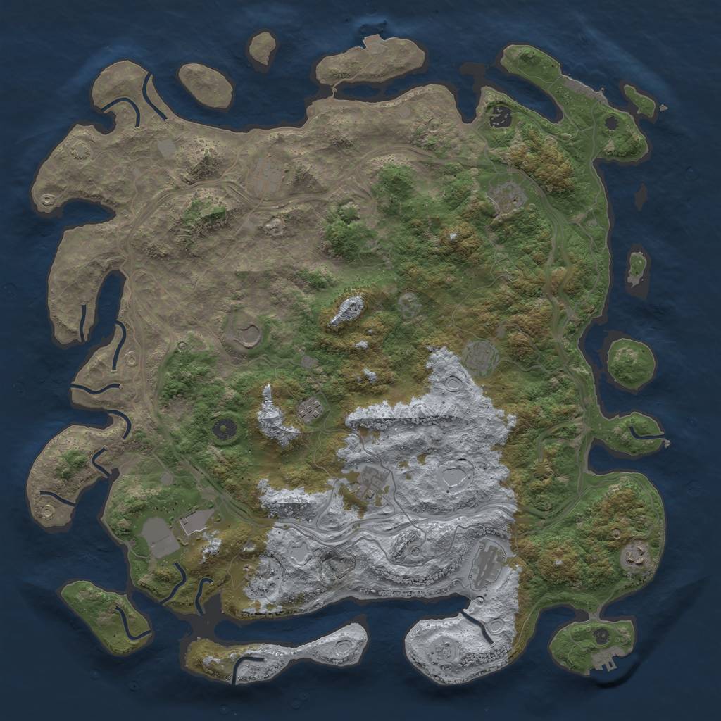 Rust Map: Procedural Map, Size: 4750, Seed: 1109613817, 19 Monuments