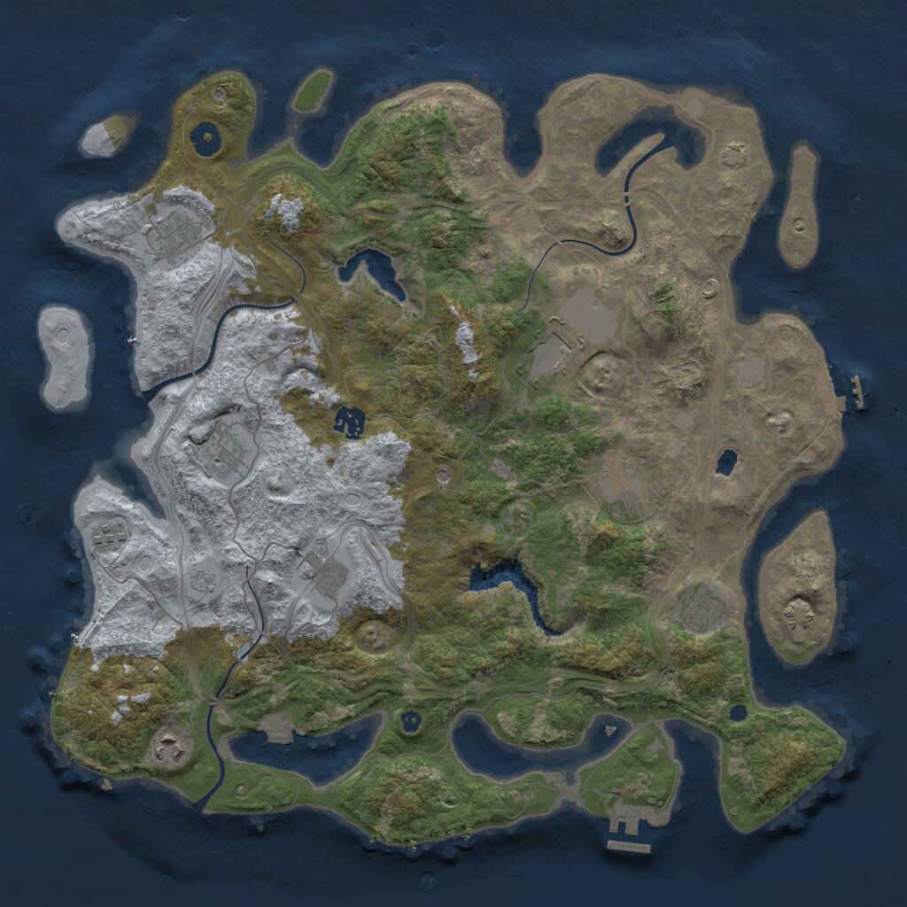 Rust Map: Procedural Map, Size: 4250, Seed: 242374322, 15 Monuments