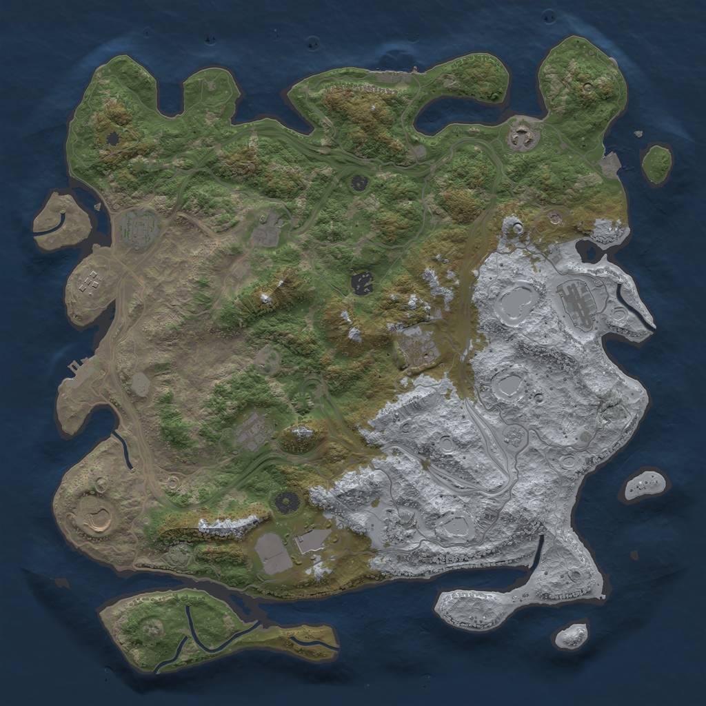 Rust Map: Procedural Map, Size: 4500, Seed: 897980267, 19 Monuments