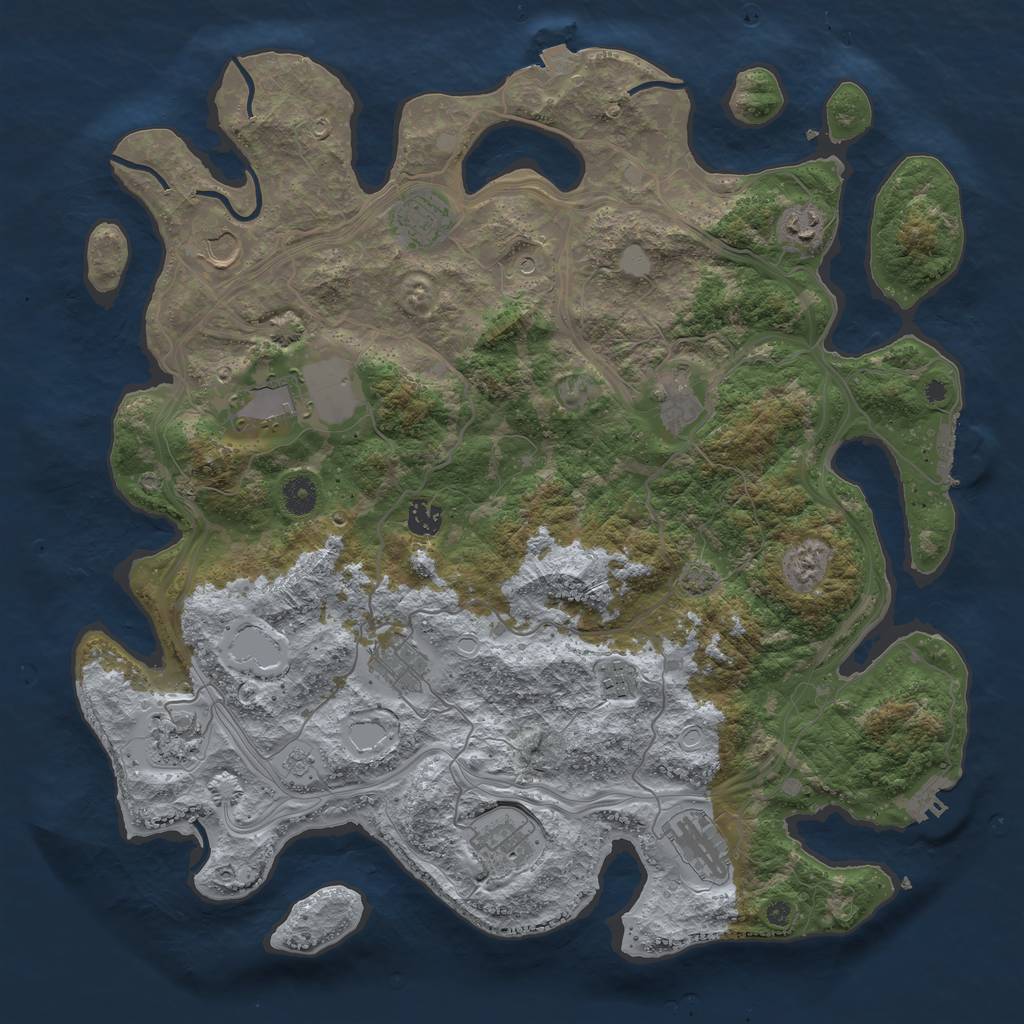 Rust Map: Procedural Map, Size: 4250, Seed: 1031473661, 19 Monuments