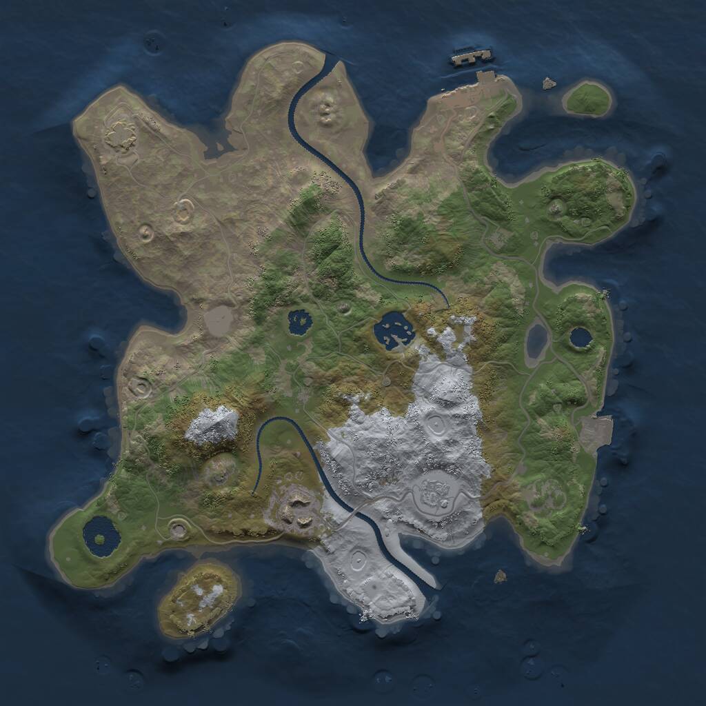 Rust Map: Procedural Map, Size: 2800, Seed: 615520801, 6 Monuments