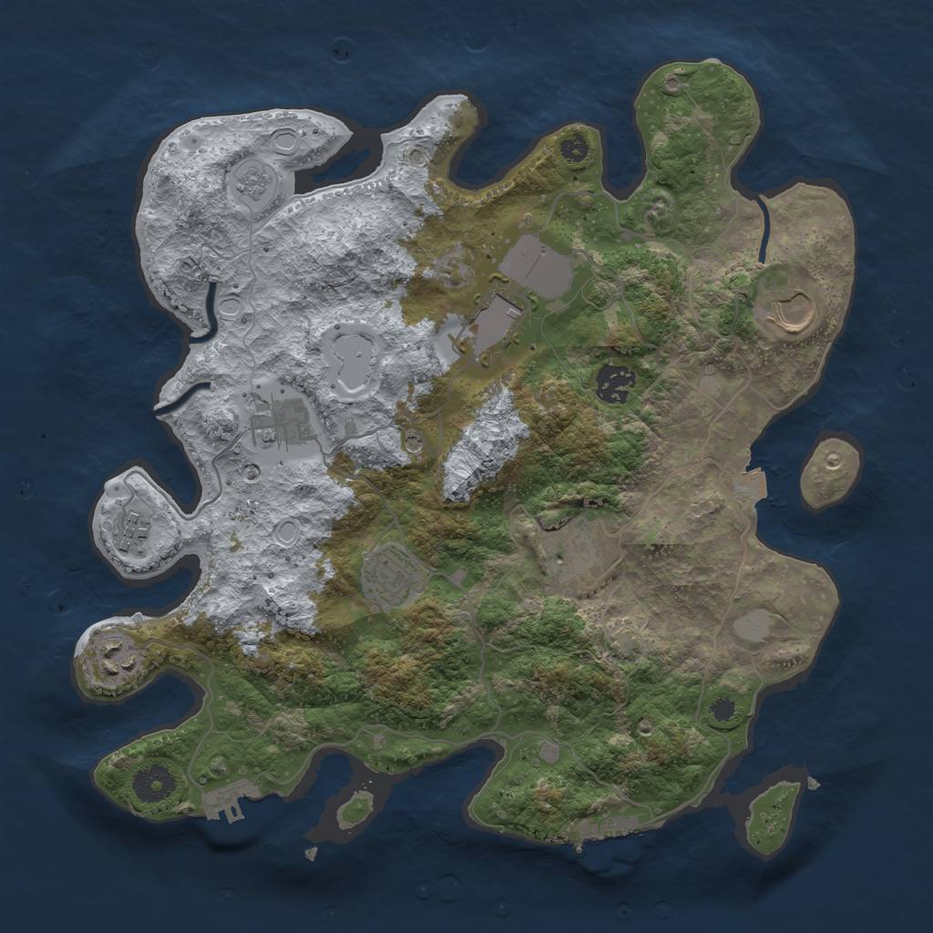 Rust Map: Procedural Map, Size: 3500, Seed: 279523626, 16 Monuments