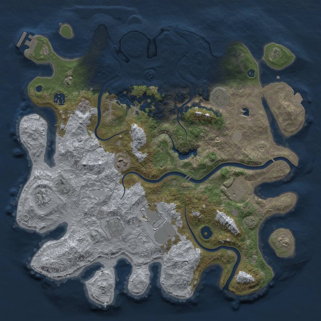 Rust Map: Procedural Map, Size: 4000, Seed: 494849093, 13 Monuments