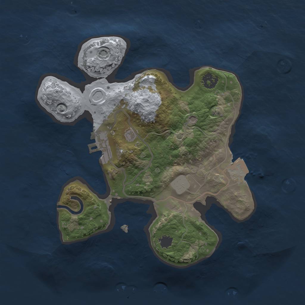 Rust Map: Procedural Map, Size: 2000, Seed: 474348703, 4 Monuments