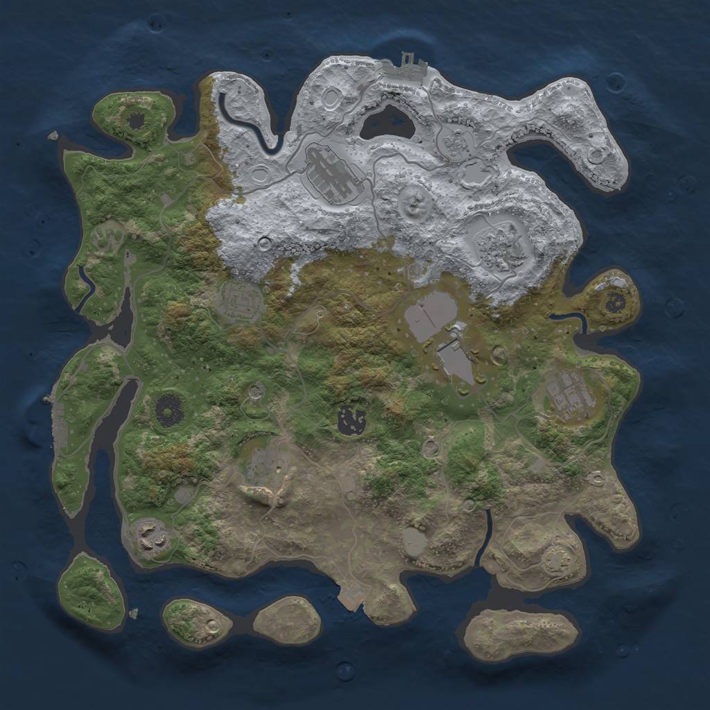 Rust Map: Procedural Map, Size: 3500, Seed: 1286558781, 16 Monuments