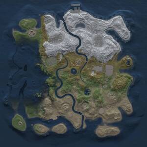 Thumbnail Rust Map: Procedural Map, Size: 3500, Seed: 1286558781, 14 Monuments