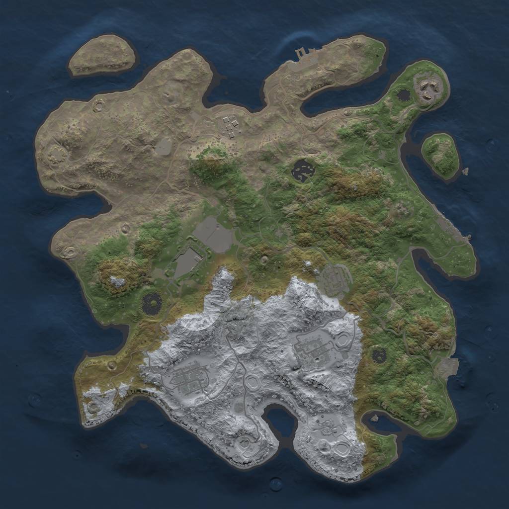 Rust Map: Procedural Map, Size: 3500, Seed: 787590607, 15 Monuments