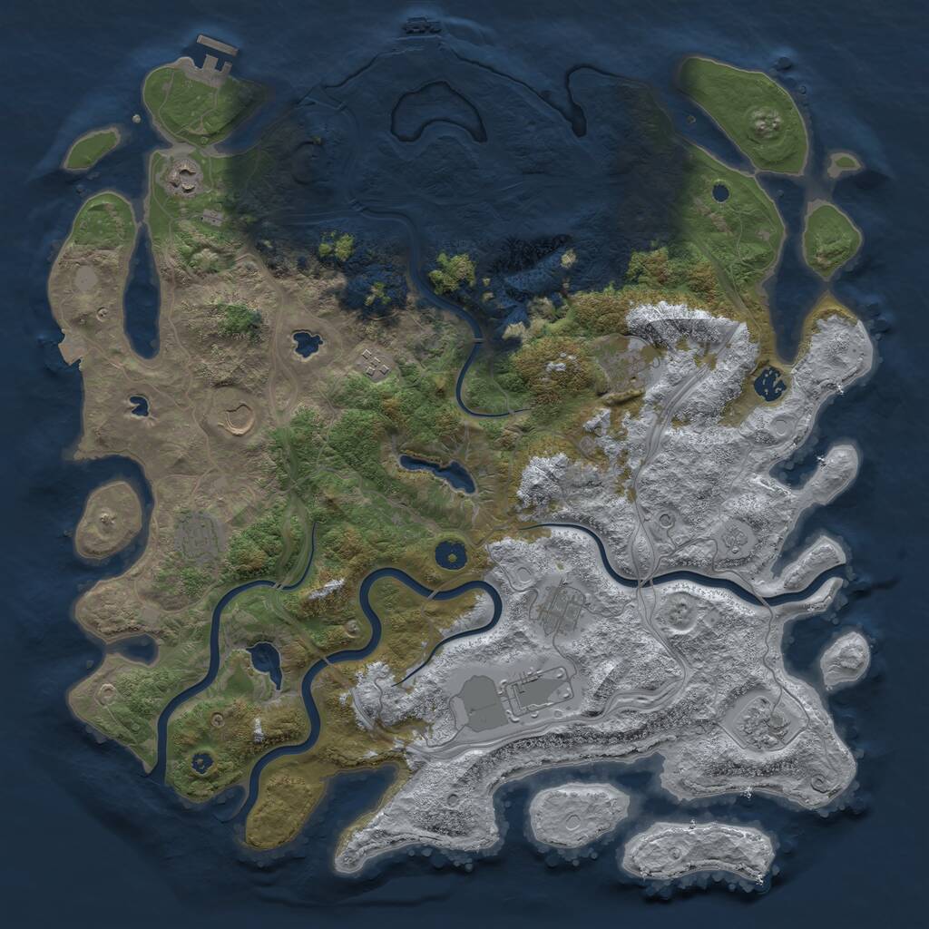 Rust Map: Procedural Map, Size: 4500, Seed: 291590636, 15 Monuments