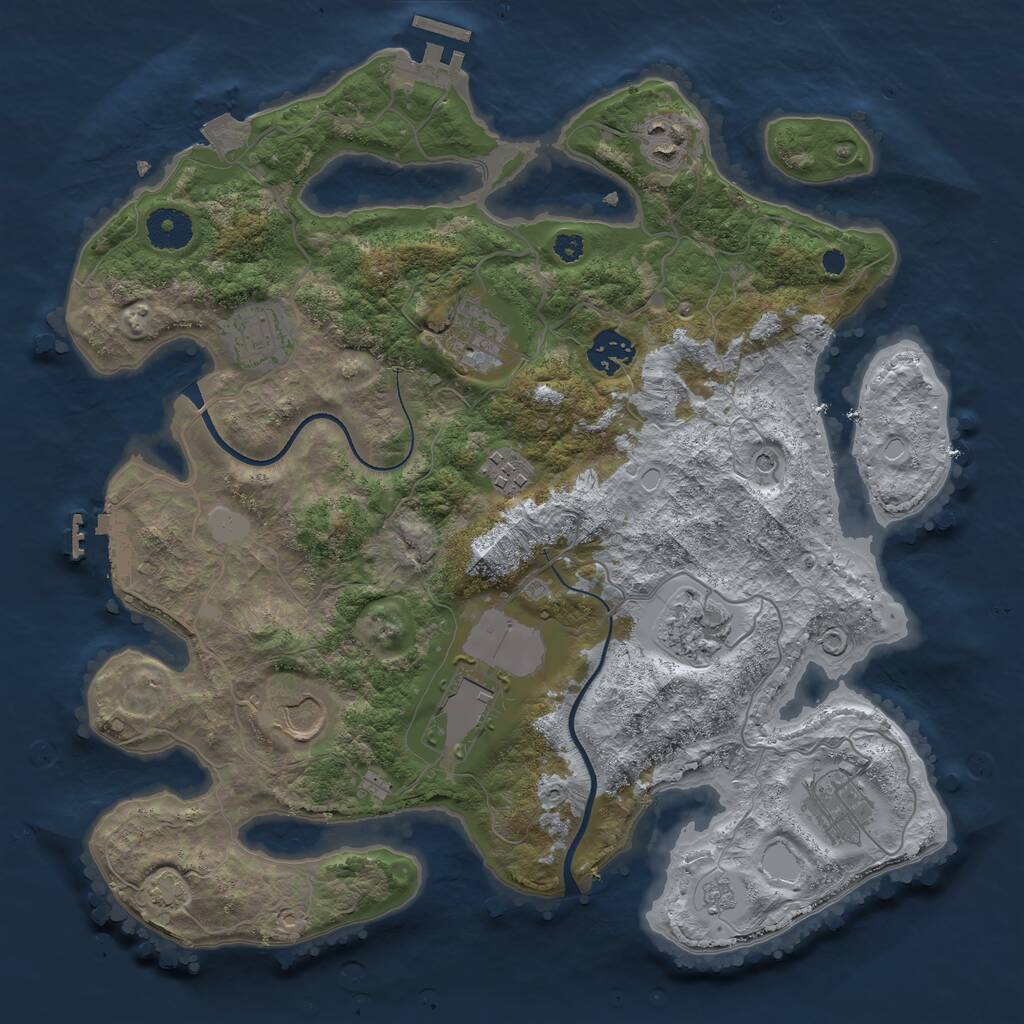 Rust Map: Procedural Map, Size: 3500, Seed: 86369715, 15 Monuments