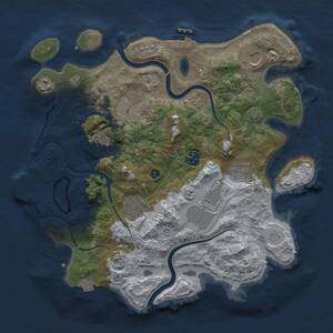 Thumbnail Rust Map: Procedural Map, Size: 3500, Seed: 188686747, 14 Monuments