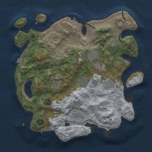 Thumbnail Rust Map: Procedural Map, Size: 3500, Seed: 188686747, 16 Monuments