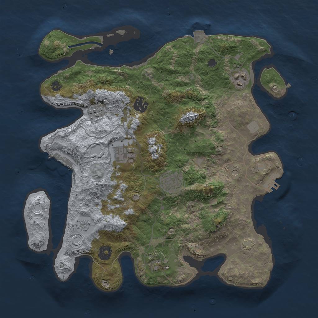 Rust Map: Procedural Map, Size: 3300, Seed: 14235645, 14 Monuments