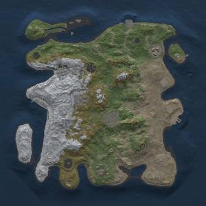 Thumbnail Rust Map: Procedural Map, Size: 3300, Seed: 14235645, 14 Monuments