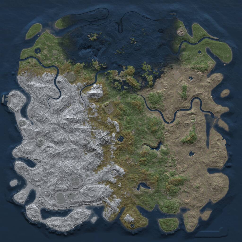 Rust Map: Procedural Map, Size: 6000, Seed: 1420047744, 17 Monuments