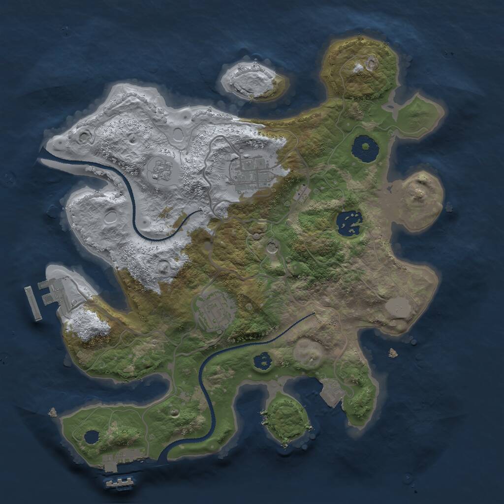 Rust Map: Procedural Map, Size: 2850, Seed: 2138475949, 8 Monuments