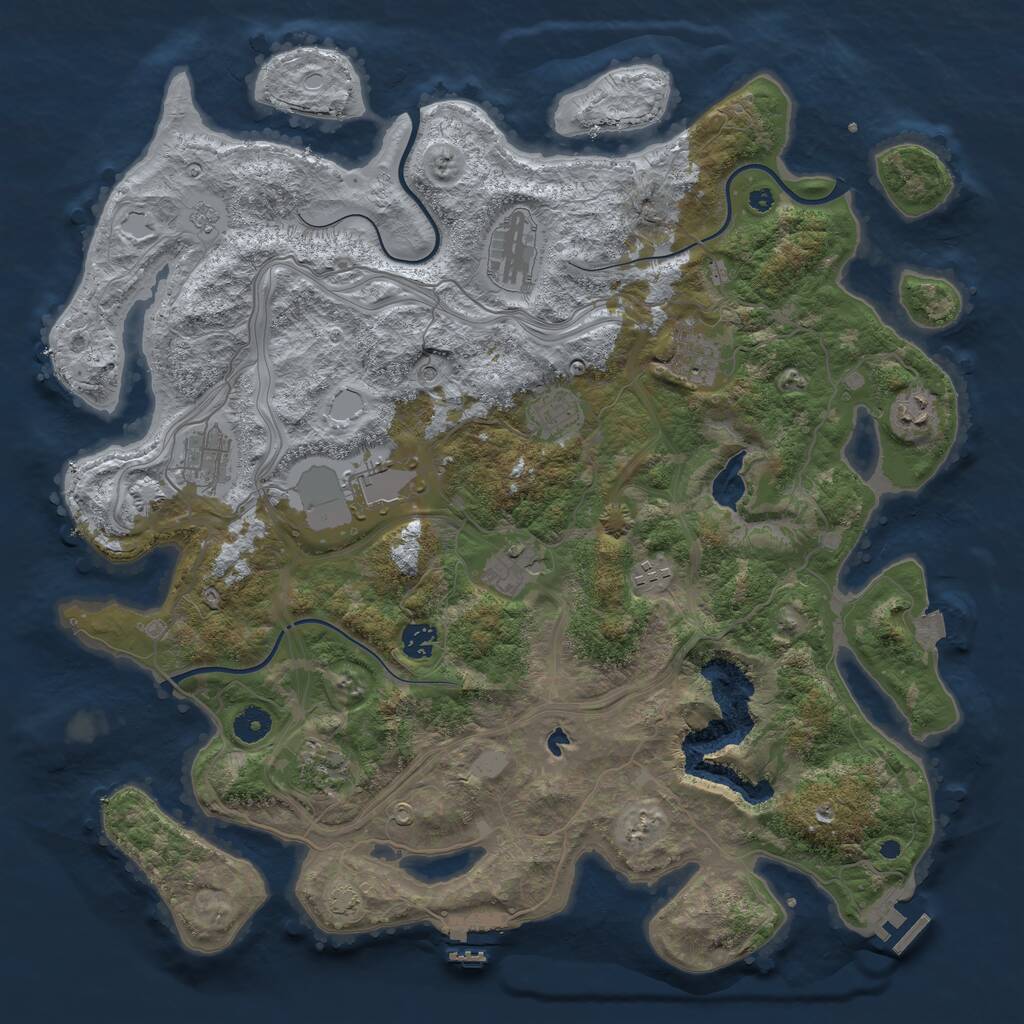 Rust Map: Procedural Map, Size: 4250, Seed: 1518690256, 16 Monuments