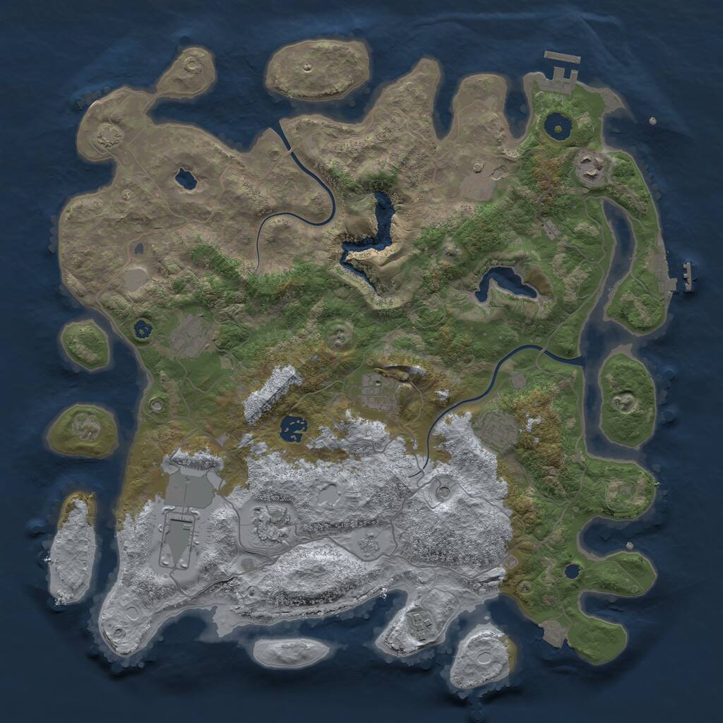 Rust Map: Procedural Map, Size: 4000, Seed: 1395147809, 15 Monuments